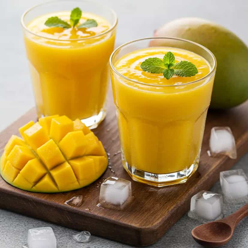 Foto deliciosa de Suco de Manga Refrescante pronta para servir - Sucos & Smoothies