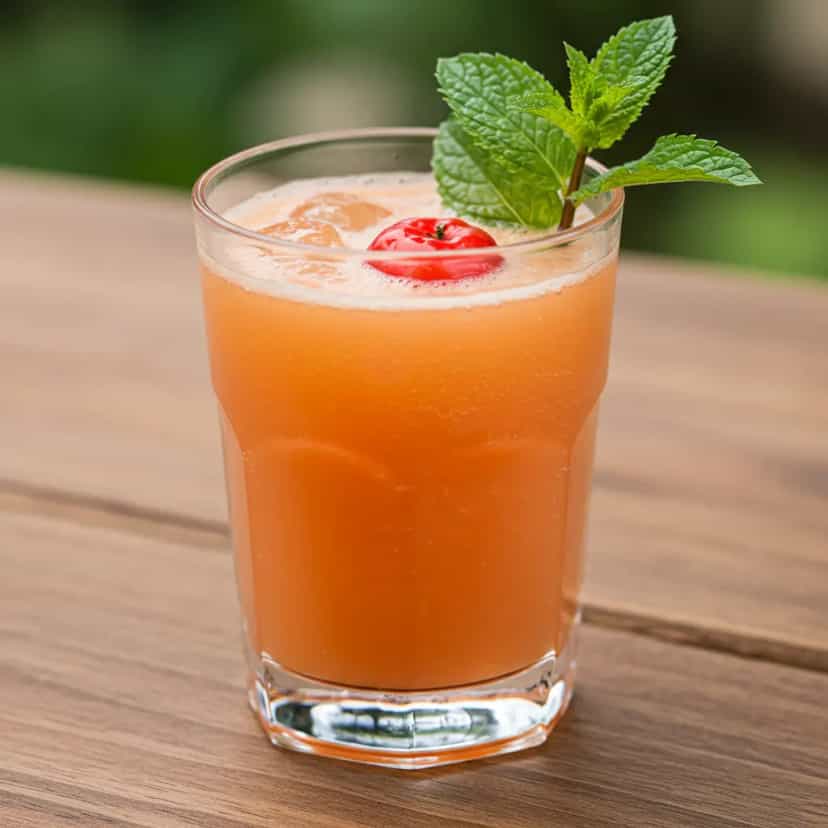 Foto deliciosa de Suco Refrescante de Acerola com Hortelã pronta para servir - Sucos & Smoothies