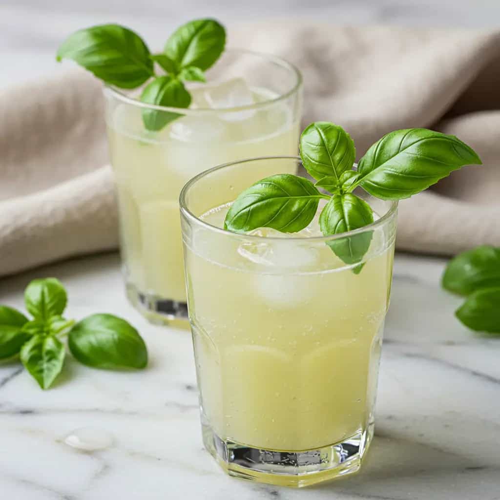 Suco Refrescante de Limão com Manjericão