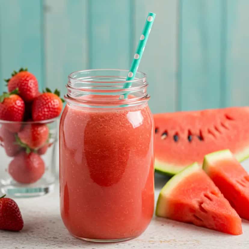 Foto deliciosa de Suco Refrescante de Melancia com Hortelã pronta para servir - Sucos & Smoothies