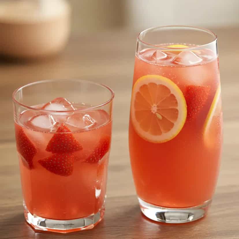 Foto deliciosa de Suco Refrescante de Morango com Limão Siciliano pronta para servir - Sucos & Smoothies
