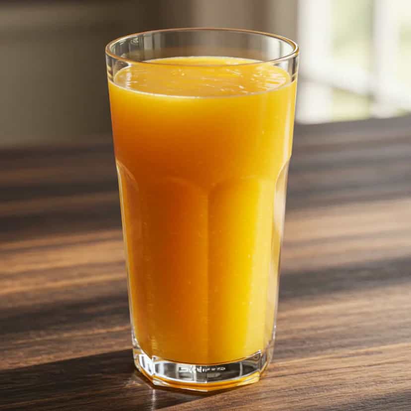 Foto deliciosa de Suco Refrescante de Pêssego, Maçã e Manga pronta para servir - Sucos & Smoothies