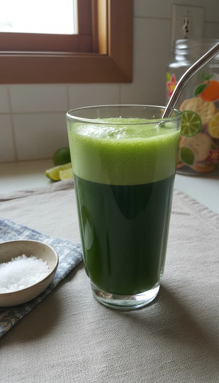 Suco Verde Refrescante de Couve com Limão