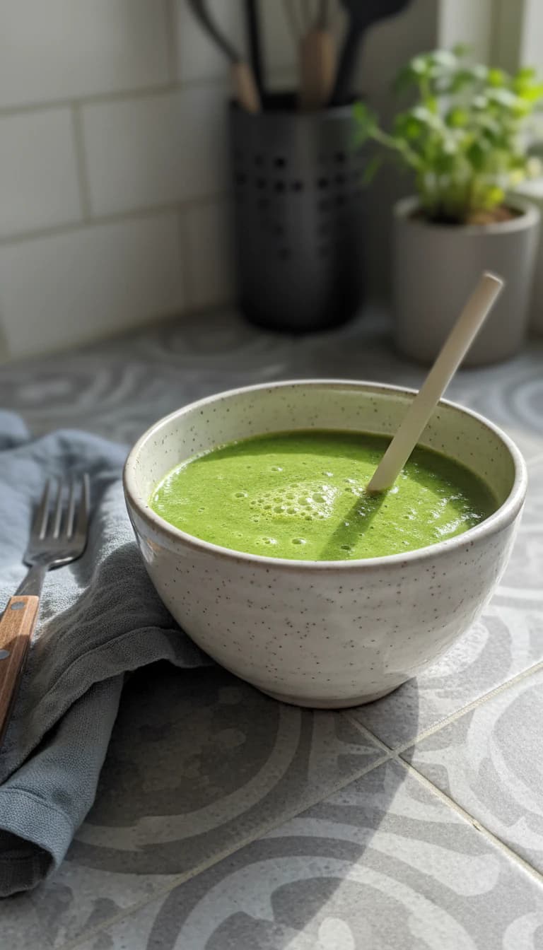 Suco Verde Refrescante de Laranja, Kiwi e Espinafre