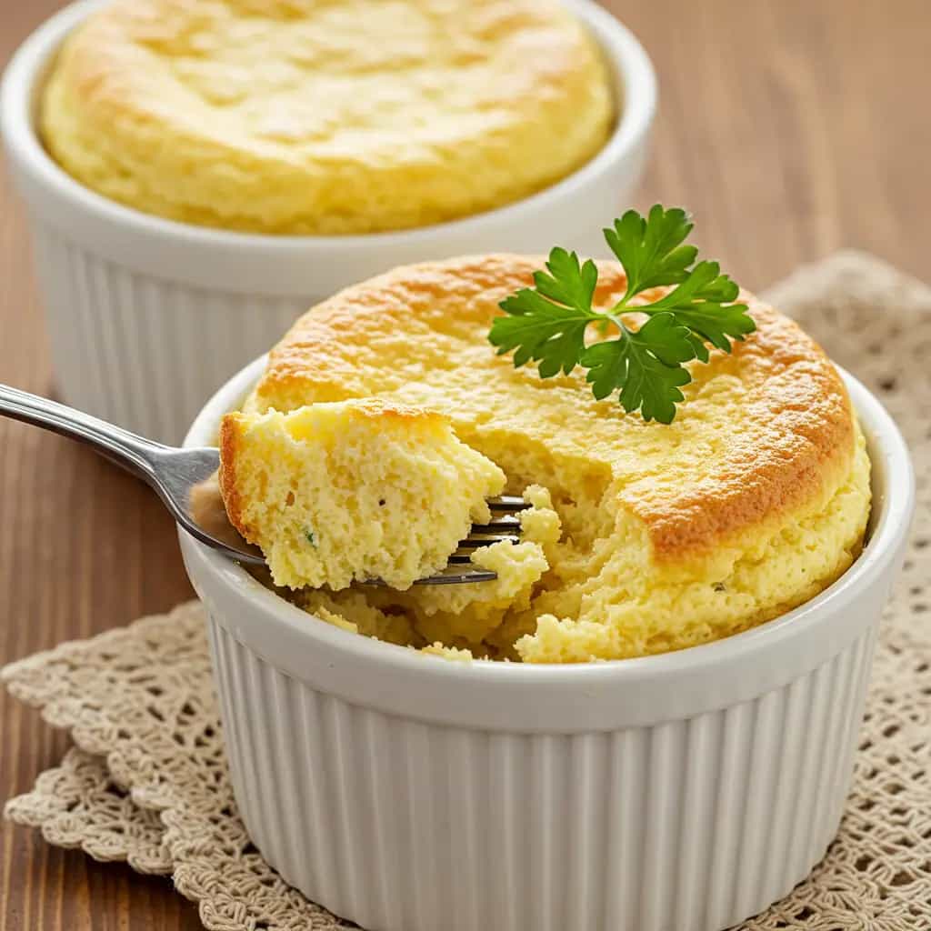 Suflê cremoso de chuchu com passas