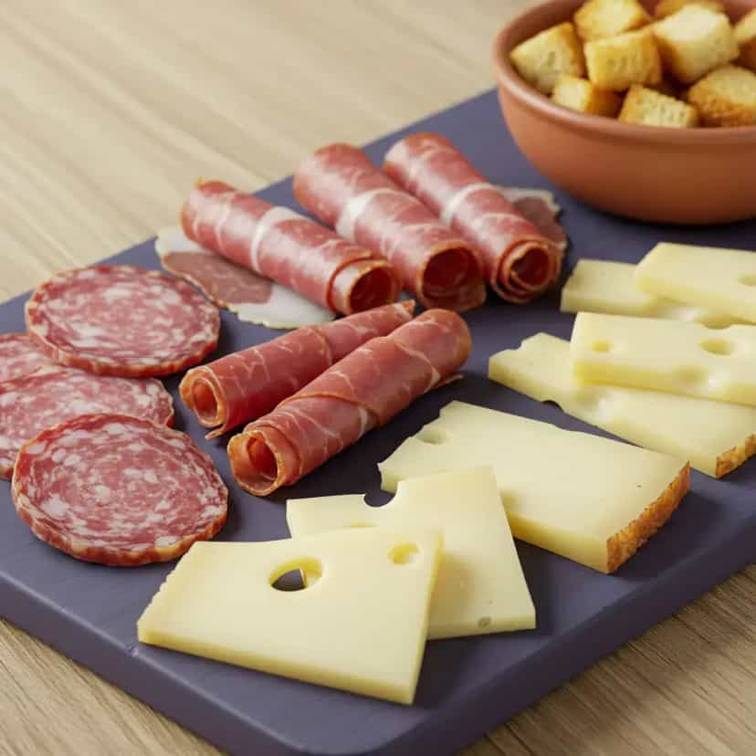 Foto deliciosa de Tábua de Queijos e Frios Europeus pronta para servir - Outras Receitas