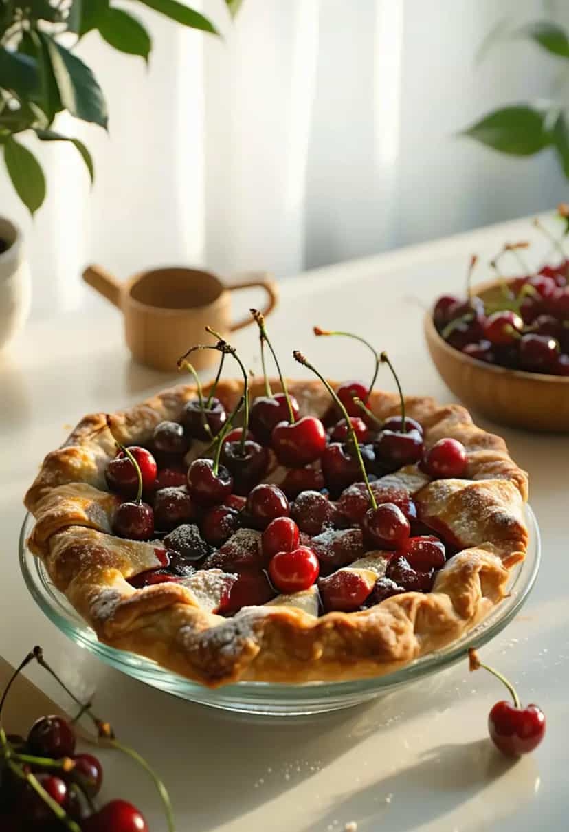 Foto deliciosa de Torta de Cereja Azeda pronta para servir - Tortas & Tortinhas