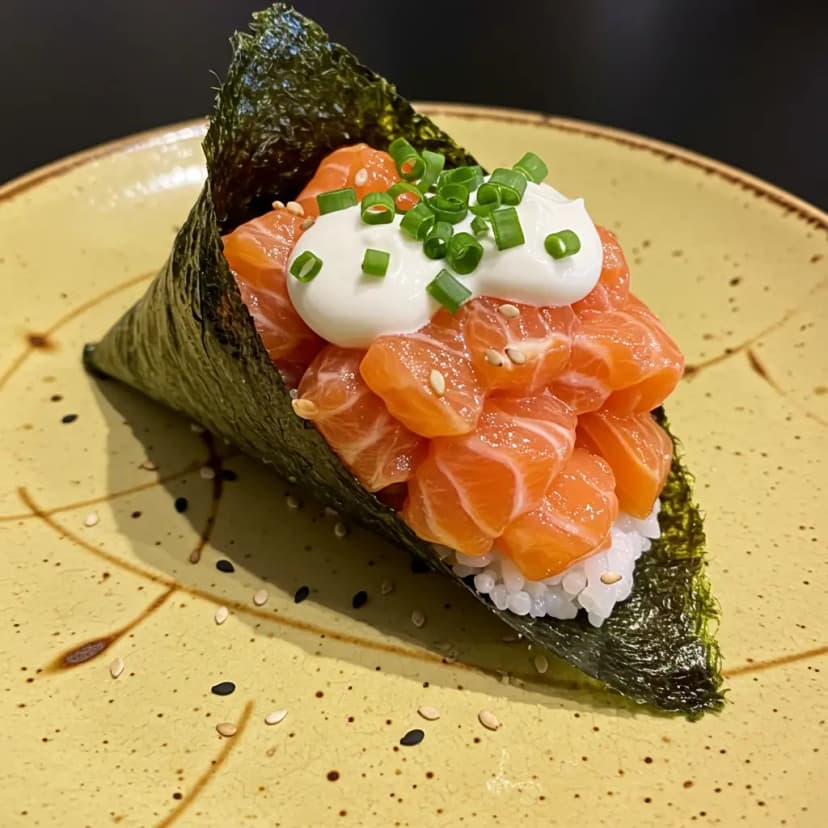 Temaki de Salmão com Cream Cheese