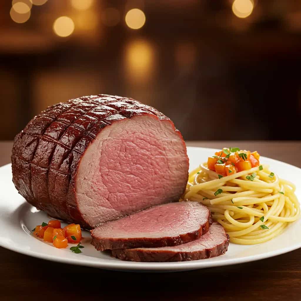 Tender de Chester com Abacaxi e Macarrão