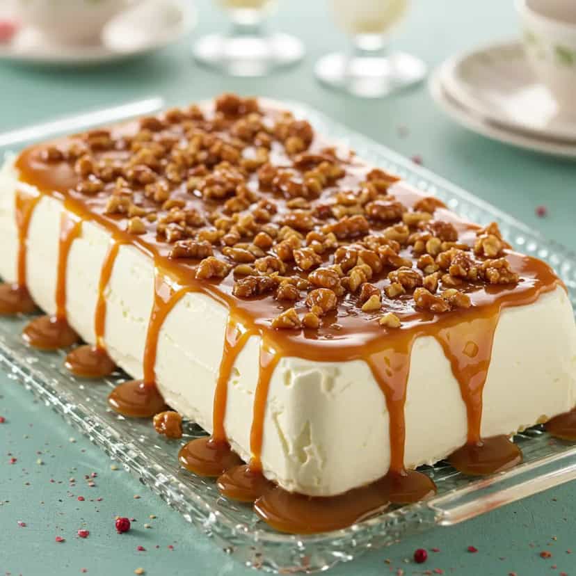 Foto deliciosa de Terrine de Queijos com Castanhas Caramelizadas pronta para servir - Outras Receitas