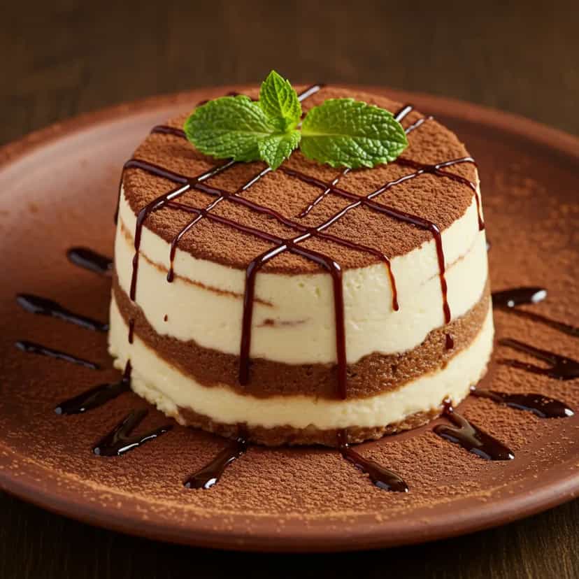 Foto deliciosa de Tiramisú Cremoso com Cream Cheese pronta para servir - Pudins & Cremes