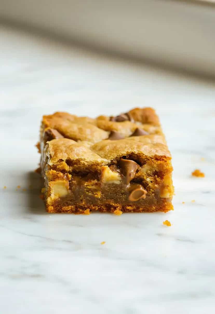 Foto deliciosa de Blondies de Toffee Crocante pronta para servir - Brownies & Cookies