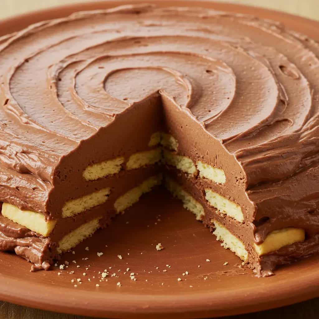 Torta Cremosa de Chocolate com Bolacha