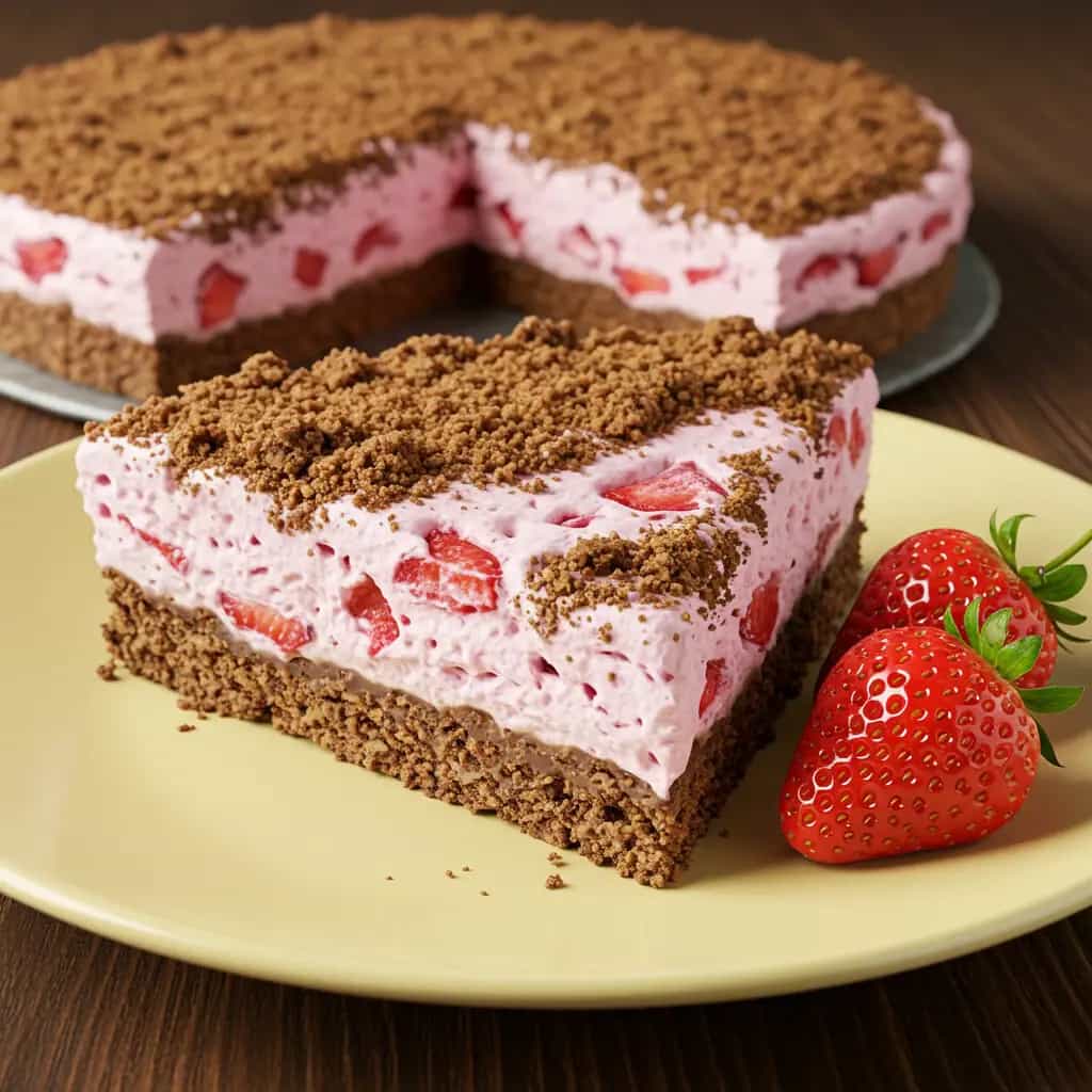 Torta Cremosa de Morango com Bis