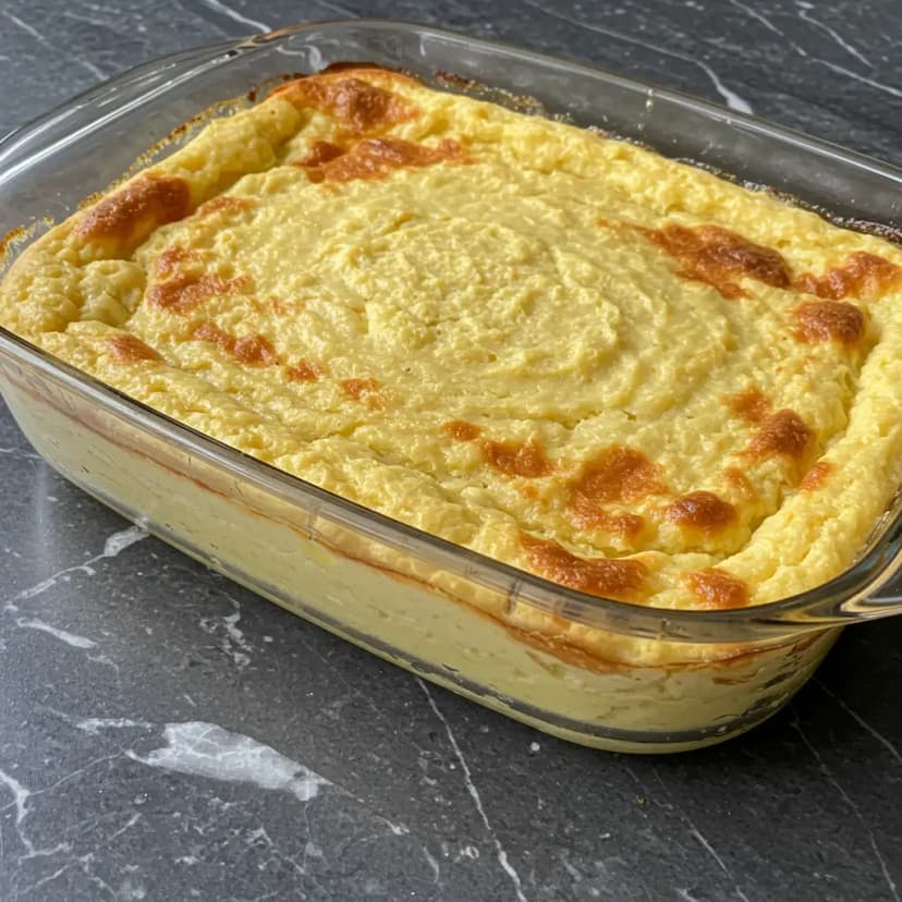Torta Cremosa de Pão com Frango e Milho