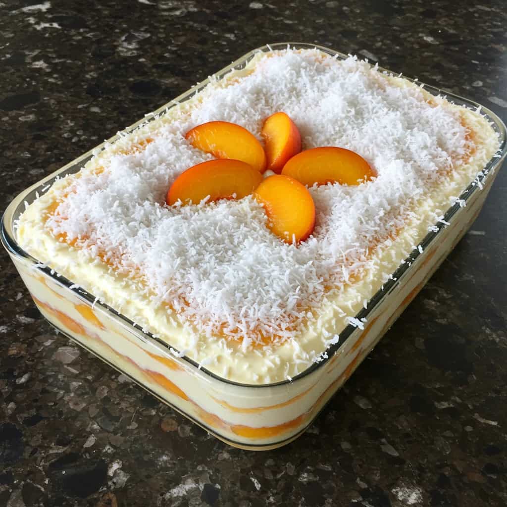 Torta Cremosa de Pêssegos