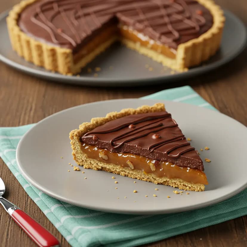 Torta de Amendoim com Caramelo e Chocolate