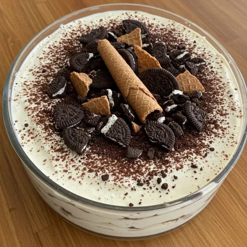 Foto deliciosa de Torta de Bolacha com Nata e Leite Condensado pronta para servir - Tortas & Tortinhas