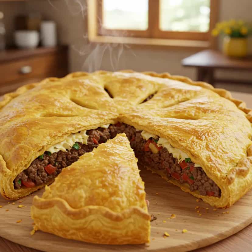 Foto deliciosa de Torta de carne moída pronta para servir - Tortas Salgadas