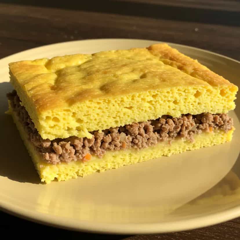 Foto deliciosa de Torta de Carne Moída Sem Farinha pronta para servir - Tortas Salgadas