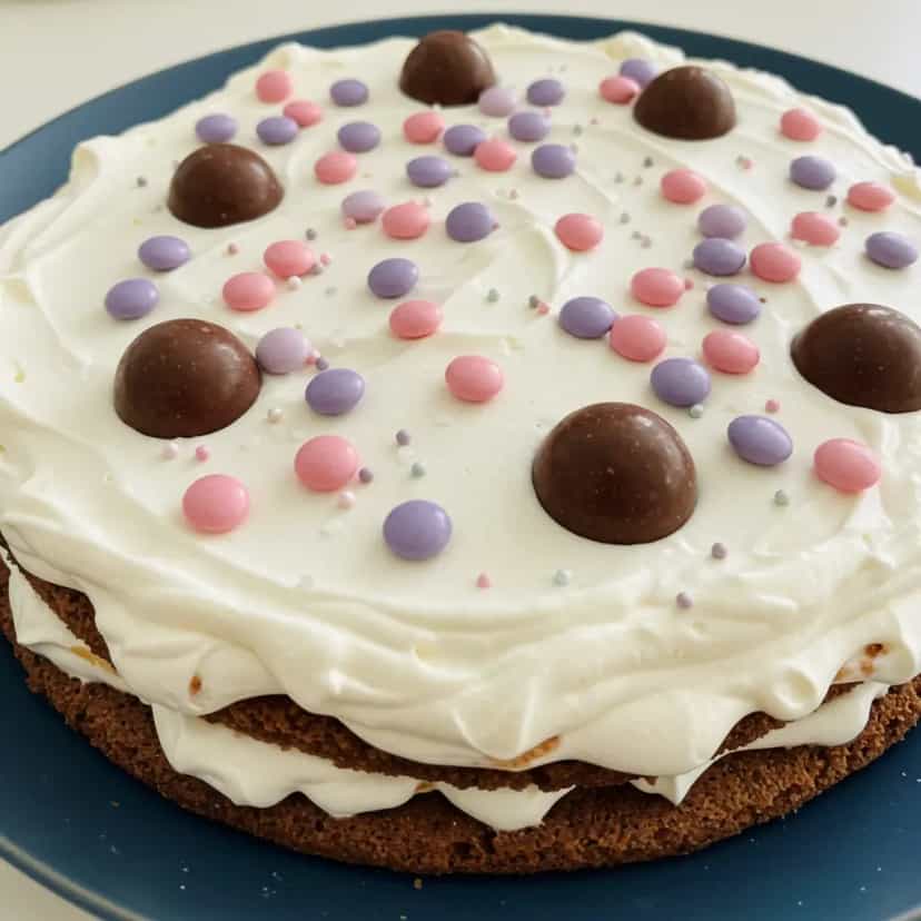 Foto deliciosa de Torta de Chocolate com Chantilly e Brigadeiro pronta para servir - Tortas & Tortinhas