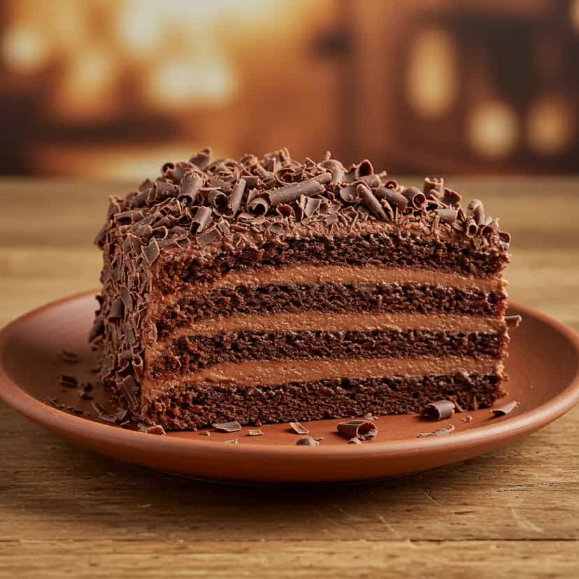 Foto deliciosa de Torta de Chocolate com Creme de Leite pronta para servir - Tortas & Tortinhas