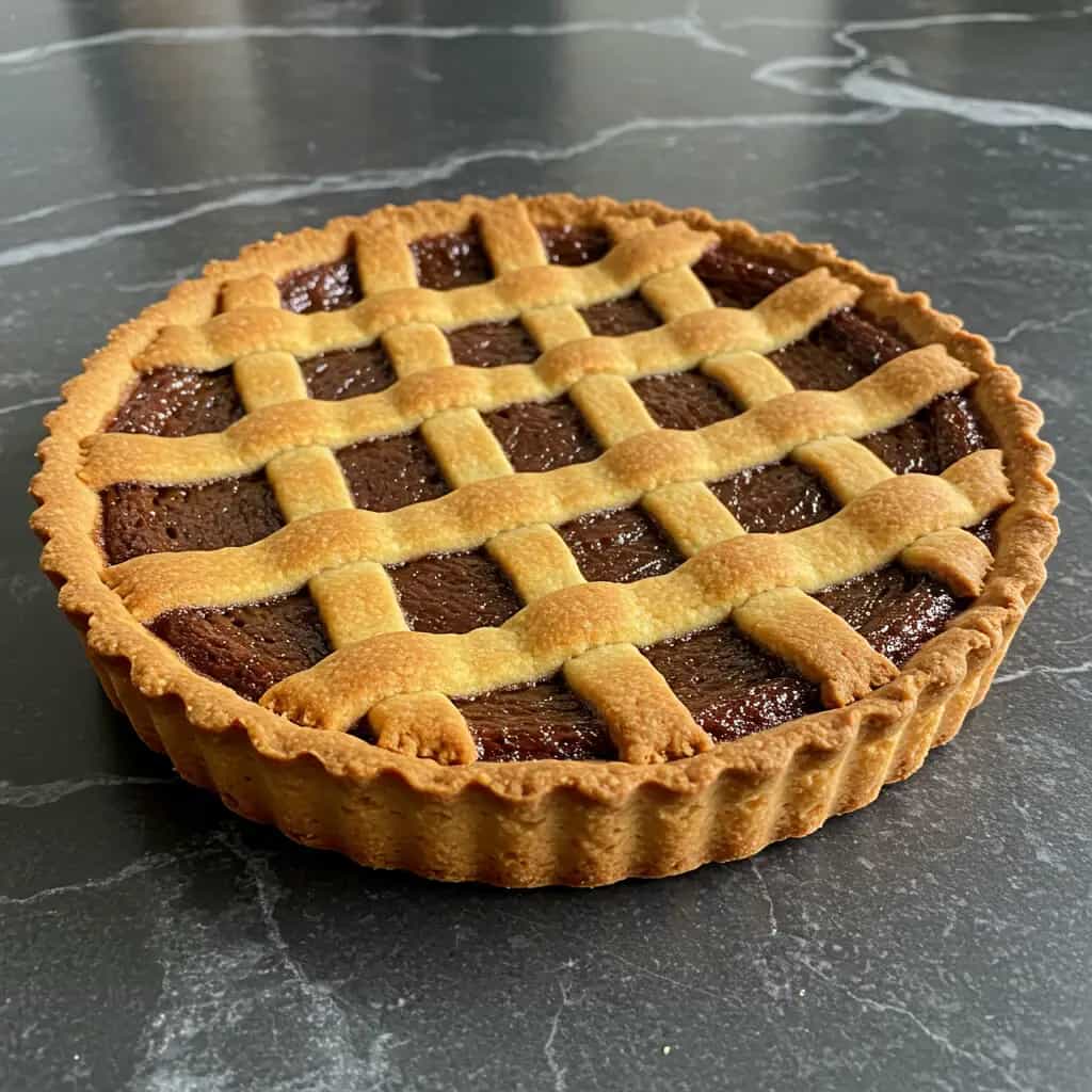 Torta de Chocolate com Granulado e Doce de Leite