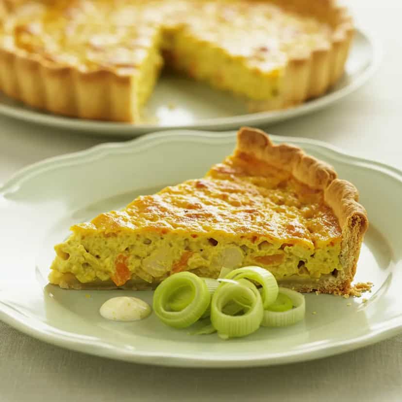 Foto deliciosa de Torta de Frango com Curry pronta para servir - Tortas Salgadas