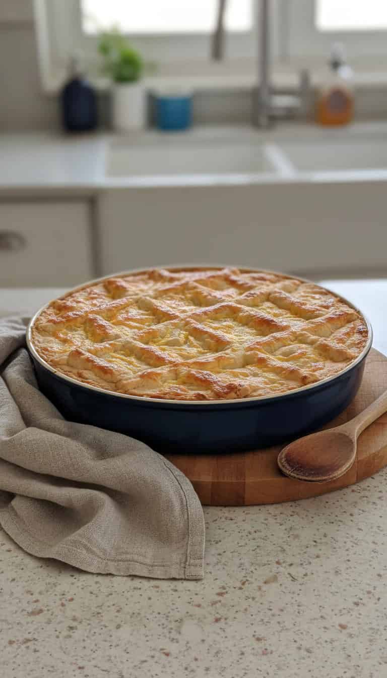 Torta de frango e requeijão com massa podre