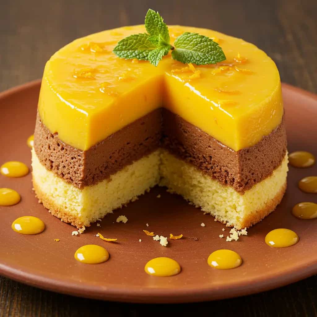 Torta de Laranja com Mousse de Chocolate