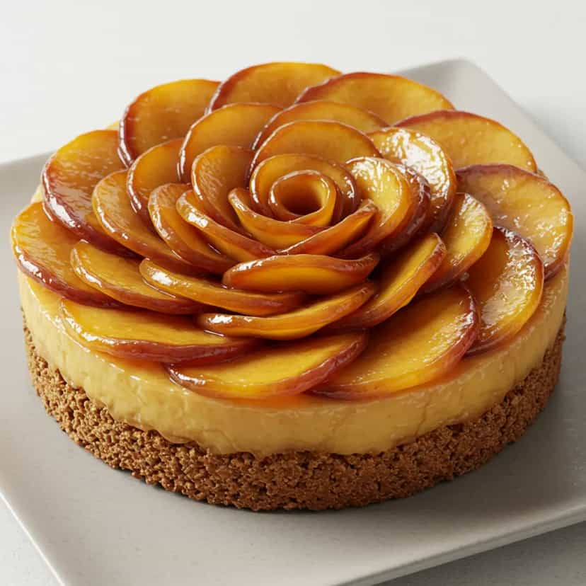 Foto deliciosa de Torta de maçã caramelizada com castanha-do-pará e mousse de leite condensado cozido pronta para servir - Tortas & Tortinhas