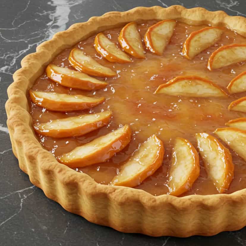 Foto deliciosa de Torta de Maçã com Creme de Baunilha pronta para servir - Tortas & Tortinhas
