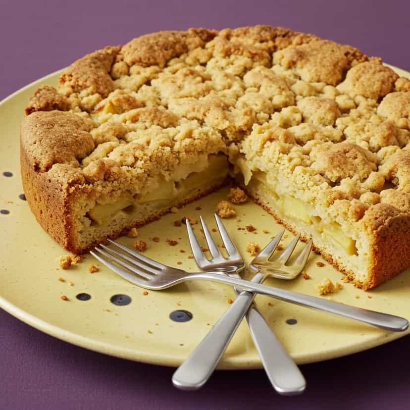 Foto deliciosa de Torta de Maçã com Crosta Crocante pronta para servir - Tortas & Tortinhas