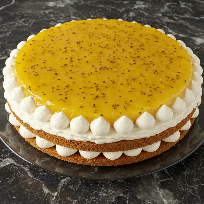 Torta de Maracujá com Ganache de Chocolate Branco