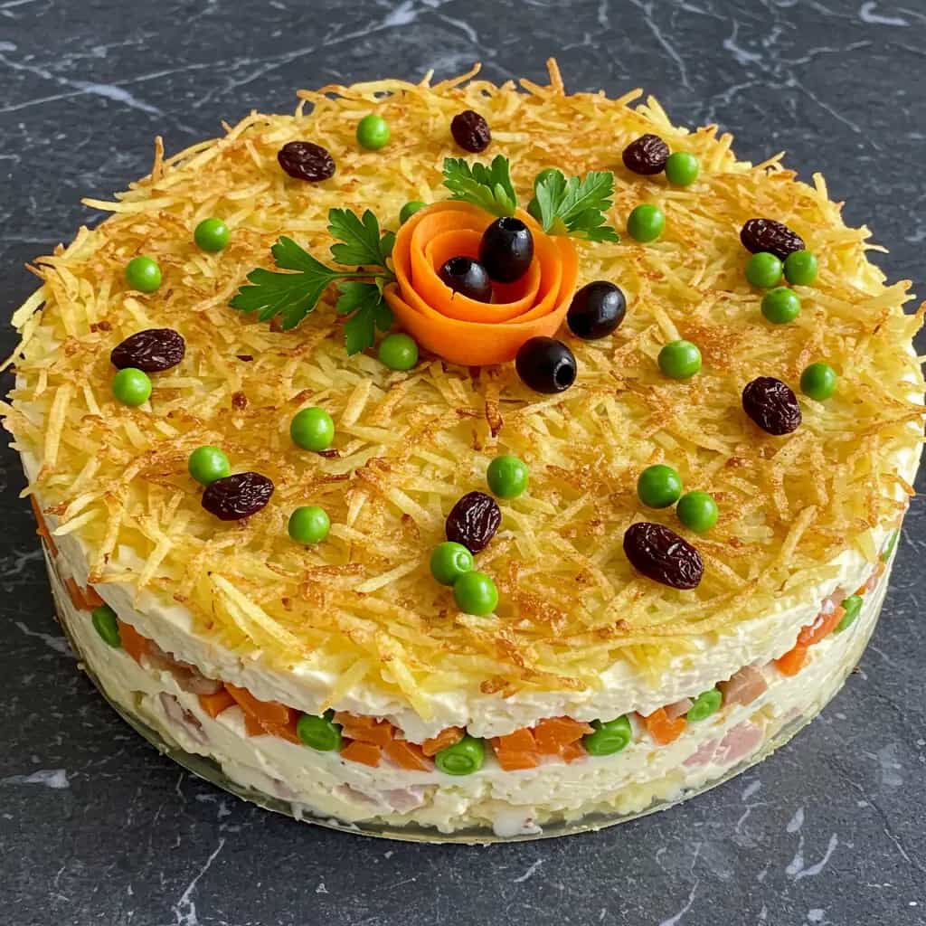 Torta de Pães com Patês de Atum, Cenoura e Azeitona
