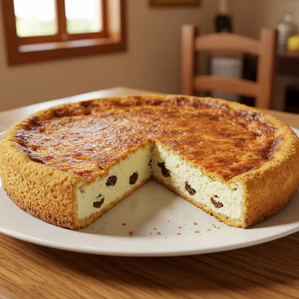 Torta de ricota com passas