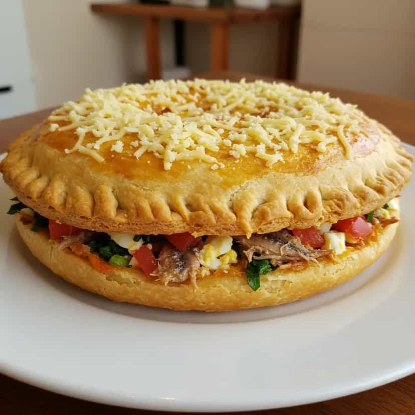 Foto deliciosa de Torta de sardinha pronta para servir - Lanches de Padaria