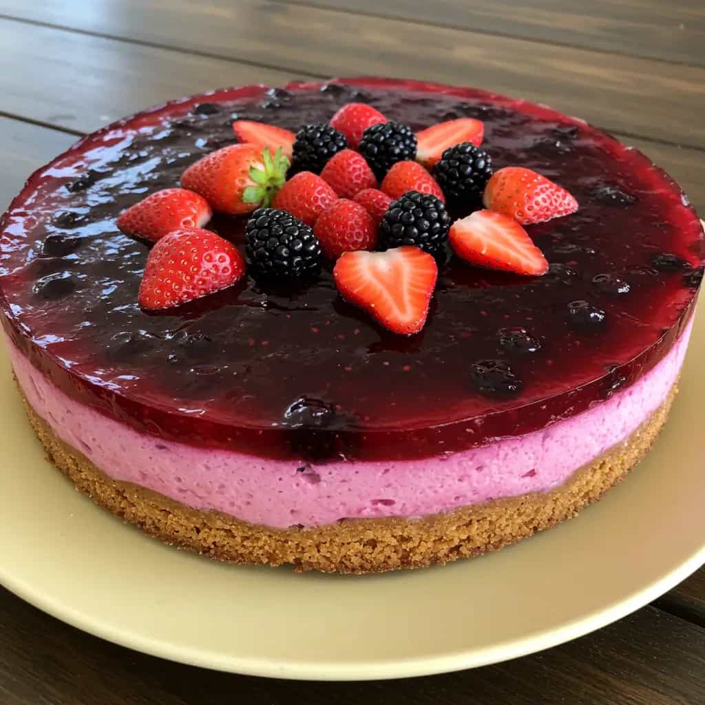Torta Gelada de Amora com Bolo de Chocolate