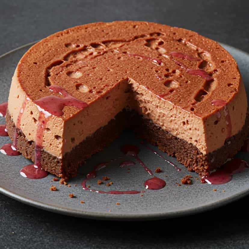 Foto deliciosa de Torta Mousse de Morango com Chocolate pronta para servir - Tortas & Tortinhas