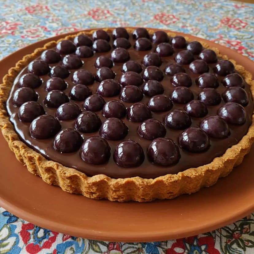 Torta Trufada de Chocolate com Uvas ou Morangos