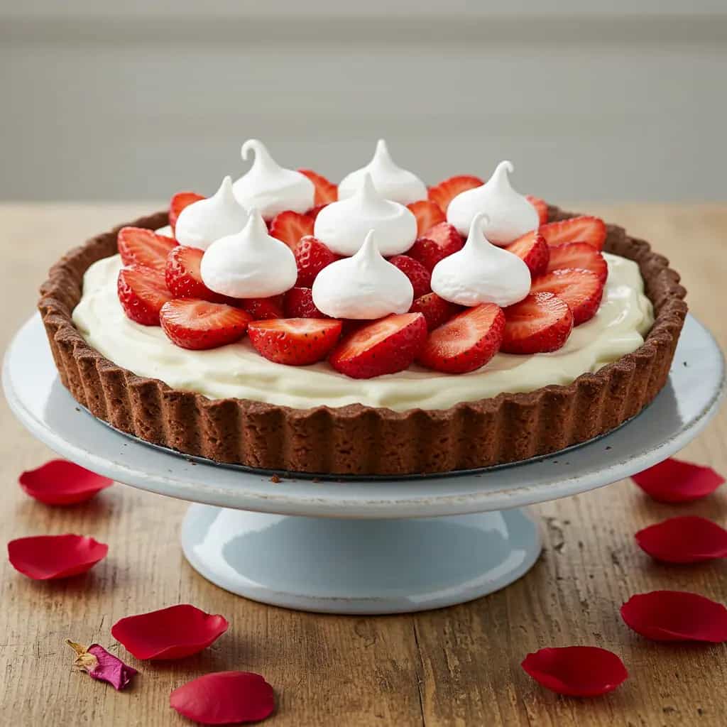 Torta Trufada de Morangos com Suspiro