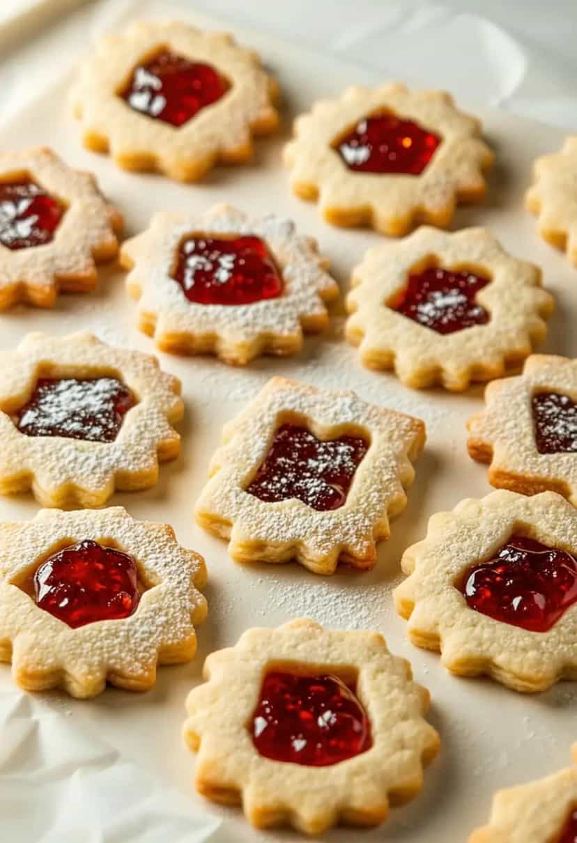 Foto deliciosa de Biscoitos Linzer Tradicionais pronta para servir - Brownies & Cookies