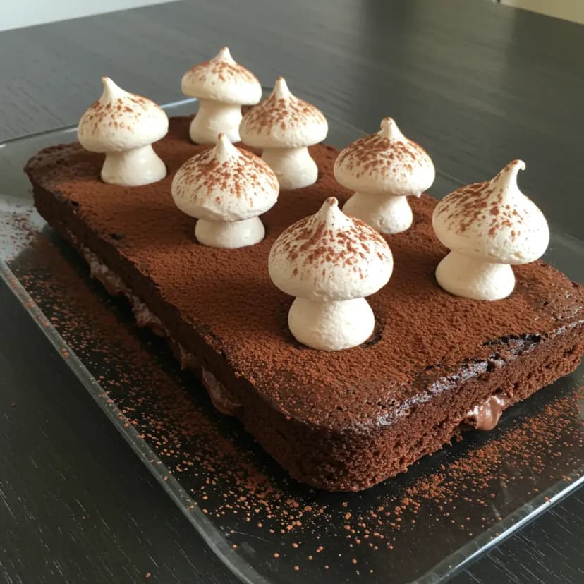 Tronco de Chocolate com Cogumelos de Suspiro