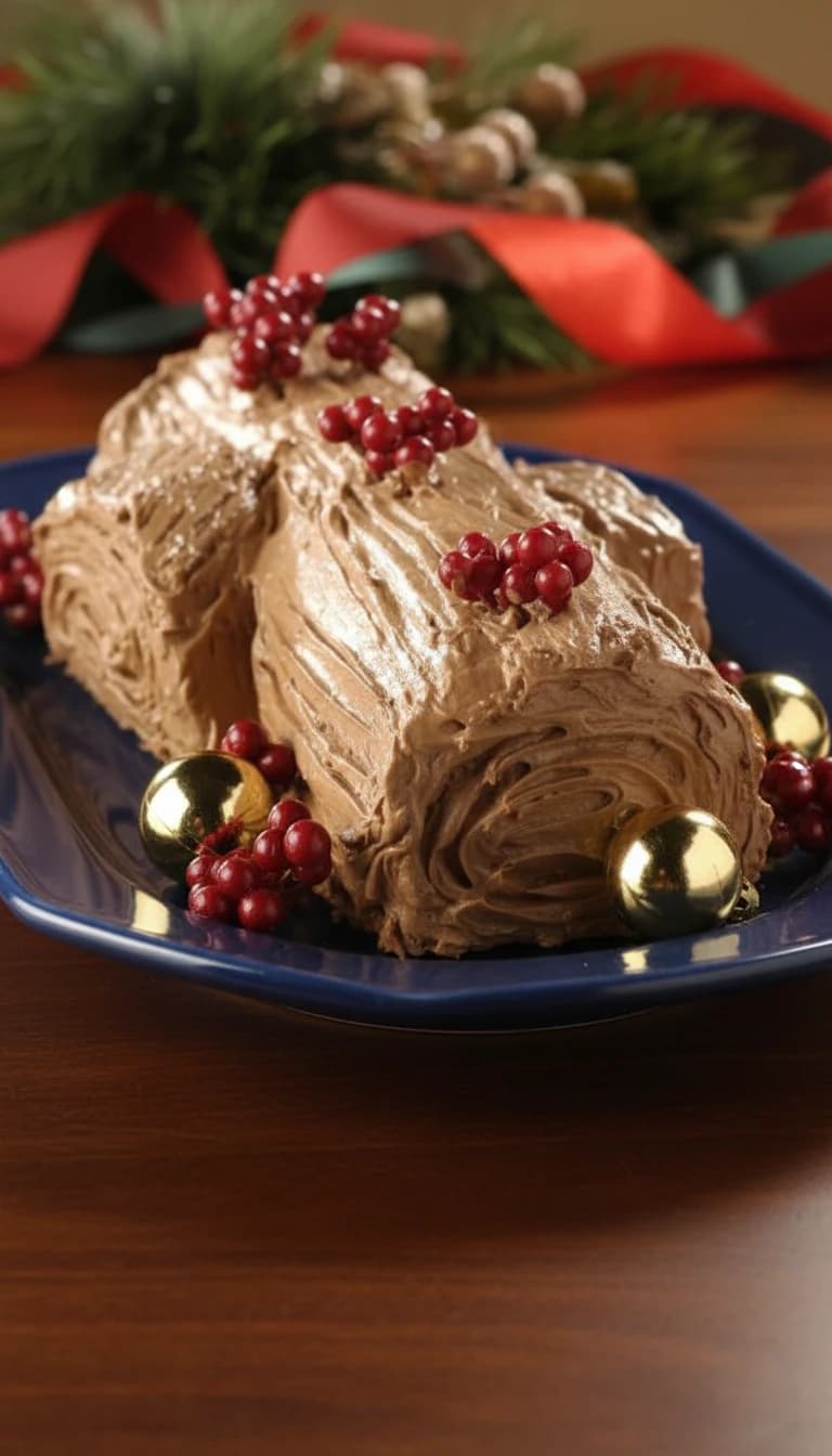 Tronco de Natal de Castanhas e Chocolate