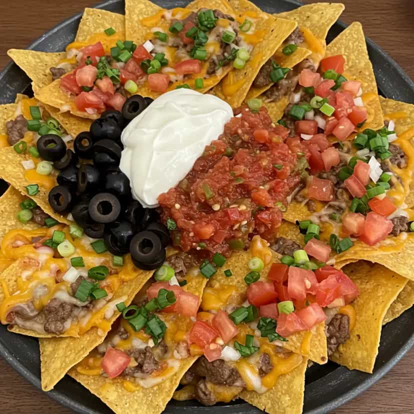 Foto deliciosa de Ultimate Nachos pronta para servir - Salgadinhos