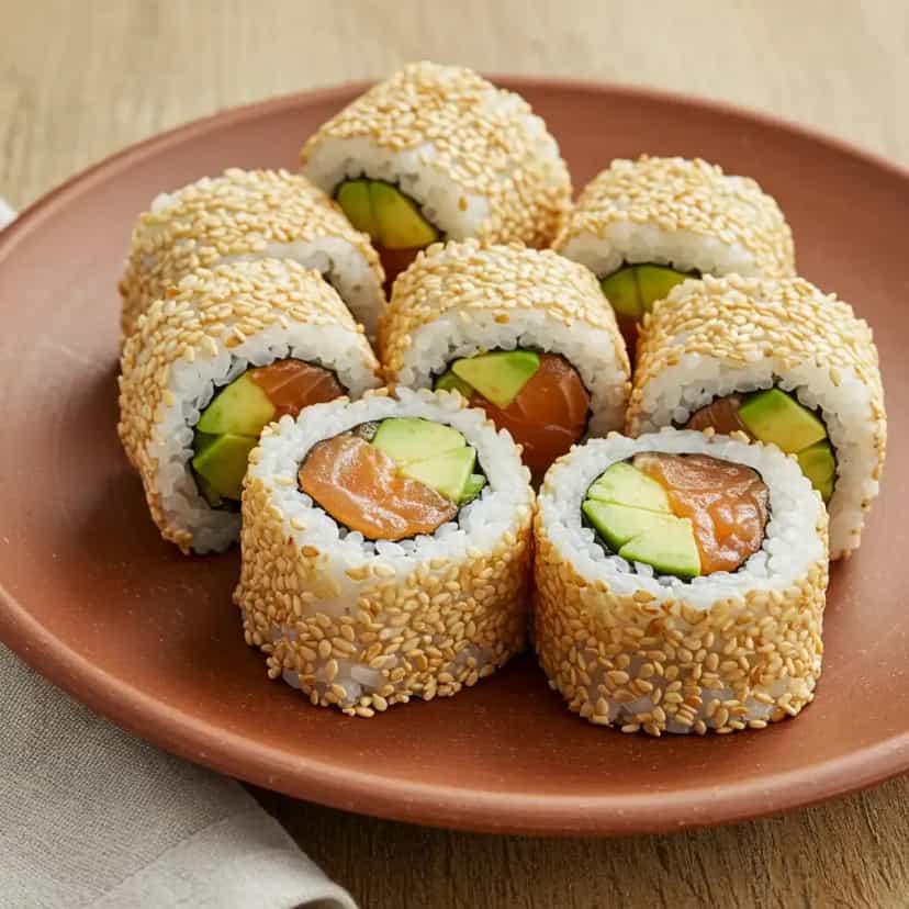 Foto deliciosa de Uramaki de Salmão: Receita Fácil e Deliciosa pronta para servir - Outras Receitas
