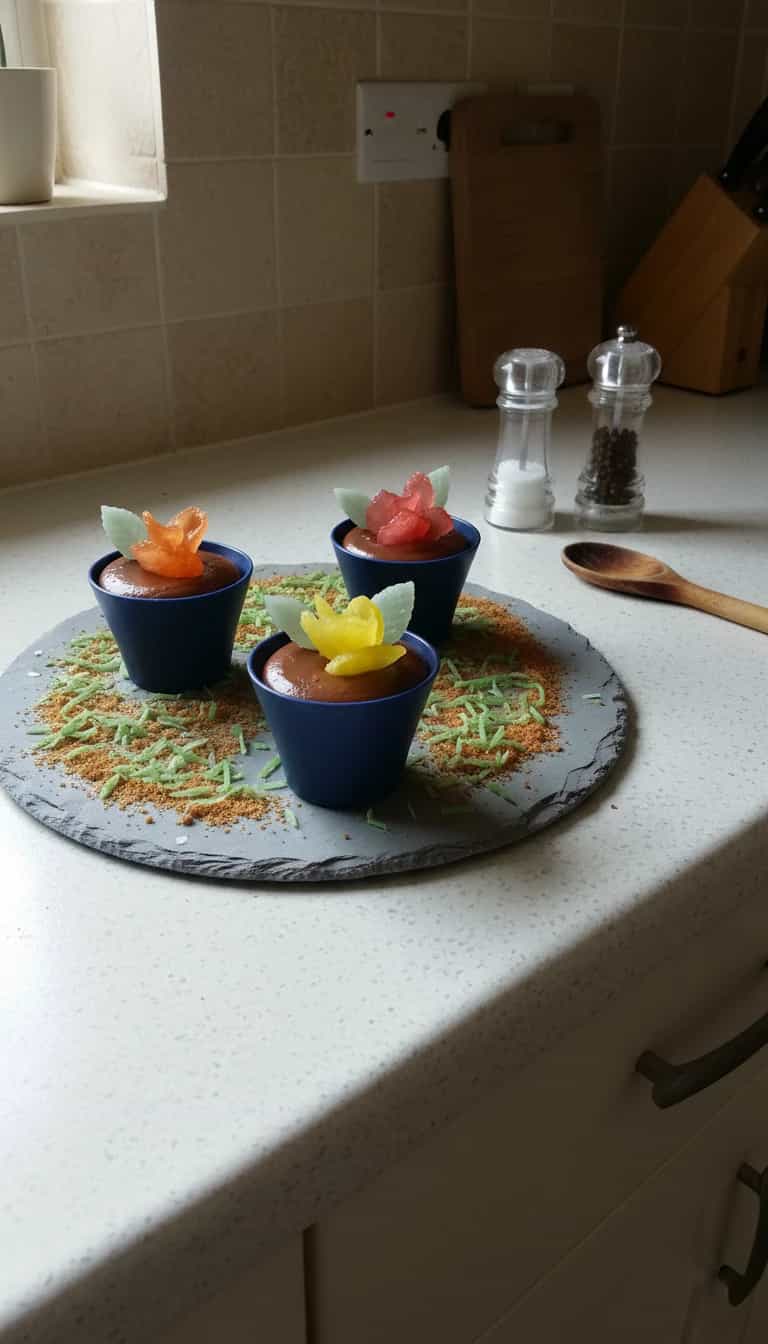 Vasinhos de Chocolate com Ganache e Flores de Caramelo