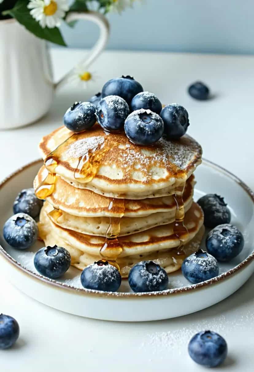 Foto deliciosa de Panquecas Veganas de Mirtilo pronta para servir - Panquecas & Waffles