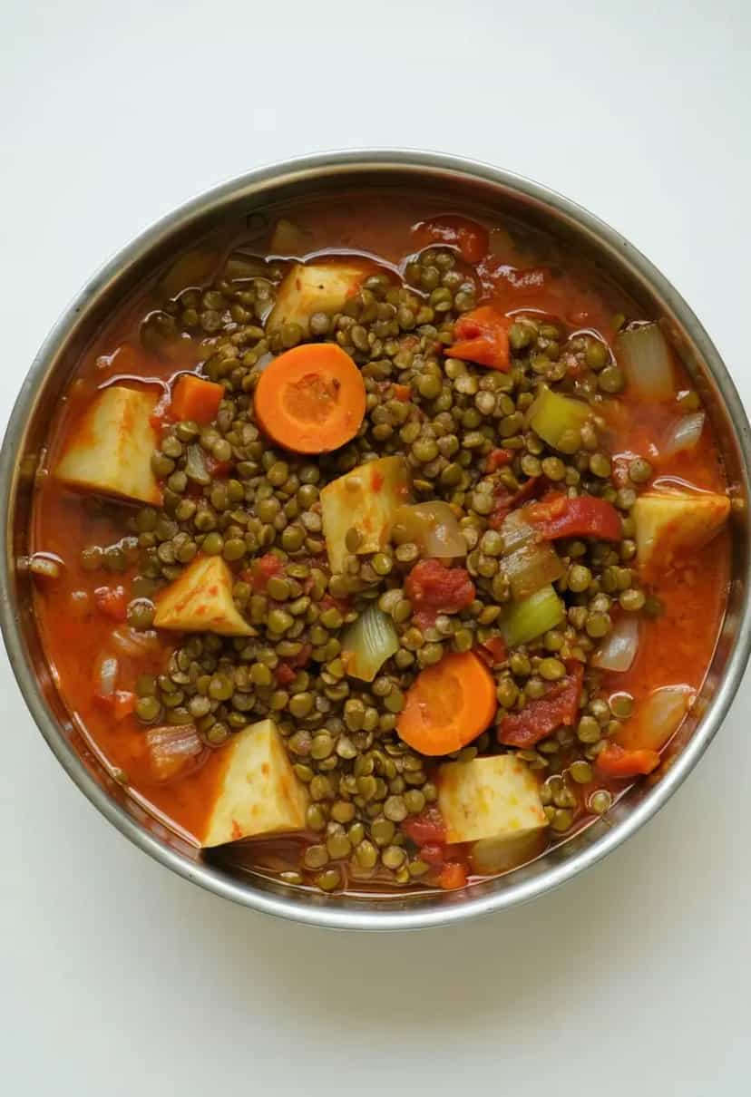 Foto deliciosa de Ensopado Vegetariano de Lentilhas pronta para servir - Sopas & Caldos