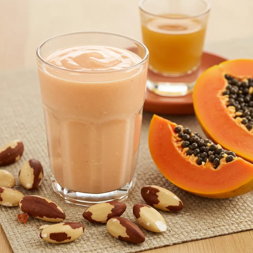 Vitamina Cremosa de Mamão Papaia e Castanha-do-Pará